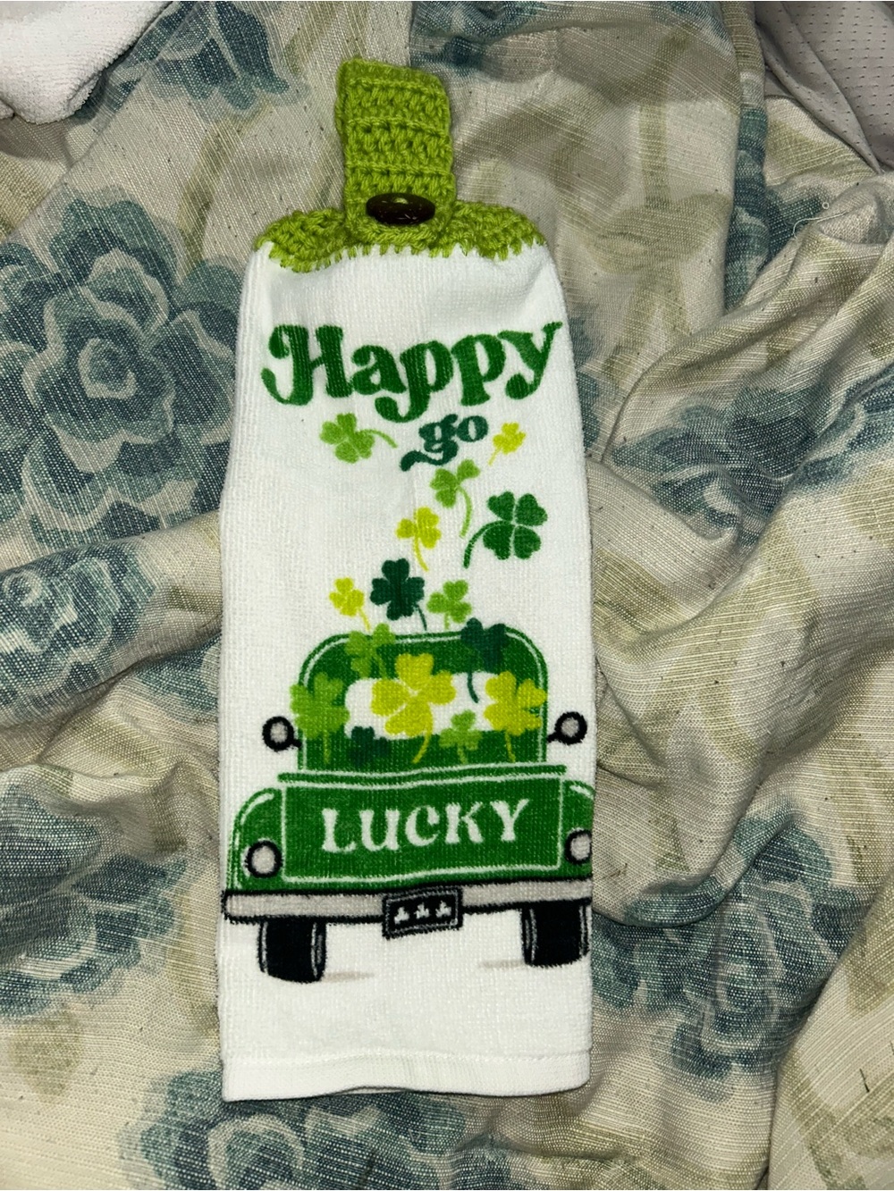 Happy Go Lucky Green St. Patrick's Kitchen Towel